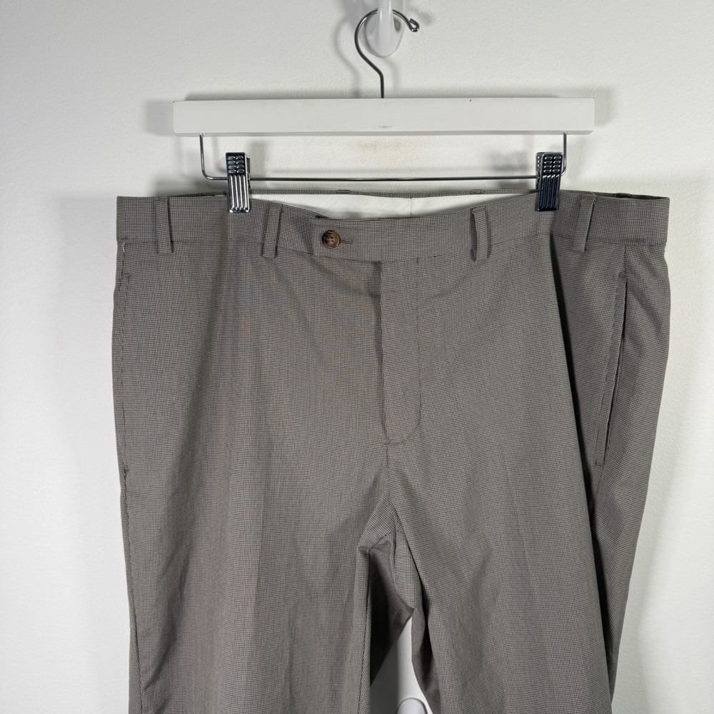 Lauren Ralph Lauren Dress Pants Trousers Grey Micro Check Office Mens 36W x 30L - Picture 3 of 10